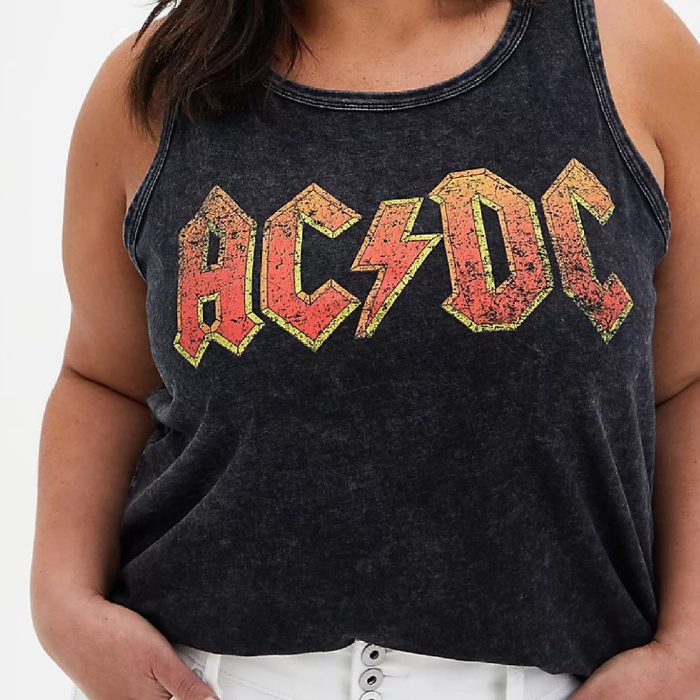 NWT TORRID AC/DC BLACK WASH TANK S1